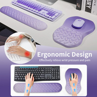 Tapis de clavier ergonomique pour repose-poignet, tapis de souris de jeu en mousse à mémoire de forme antidérapant pour la maison et le bureau, confortable