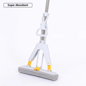 ไม้ถูพื้นแบบยืดหดได้ สแตนเลส พร้อมฟองน้ำ PVA สำหรับทำความสะอาดพื้น - Product Image 1