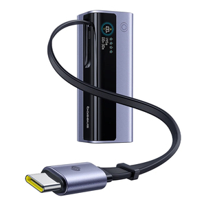 Bas Eus 145W Power Bank 10000mAh Incorporado 100W Retráctil Tipo C Cable Carga rápida Cargador de <span class=keywords><strong>batería</strong></span> externo portátil PowerBank - Product Image 1
