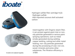 Masker Wajah setengah wajah, <span class=keywords><strong>Respirator</strong></span> hidrogen sulfida Anti debu, <span class=keywords><strong>Respirator</strong></span> industri kimia setengah wajah - Product Image 3