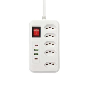 Multiprise standard brésilienne - 5 prises CA + 2 ports USB (charge rapide), rallonge <span class=keywords><strong>de</strong></span> prise conforme NBR 14136 avec interrupteur marche/arrêt - Product Image 6