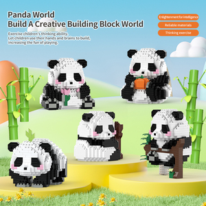 Ensembles de blocs de construction personnalisés sur le thème du panda Casse-tête unisexe en plastique pour tous les âges emballé dans une boîte - Product Image 5