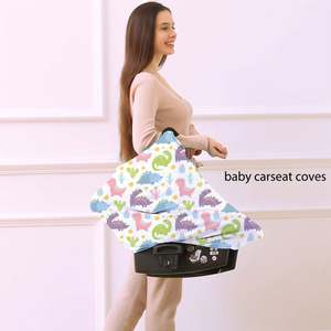 Couverture multi-usages colorée en forme de dinosaure pour siège auto, couverture respirante pour l'allaitement pour bébés garçons et filles - Product Image 2