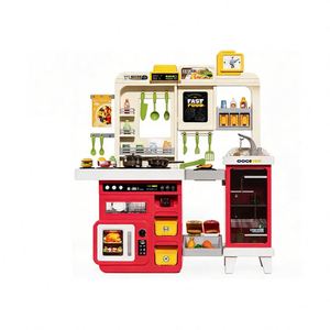 Children <b>Kitchen</b> <b>Toy</b> <b>Set</b> Pretend Baking Cooking Counter Oven Refrigerator Cupboard Skill Building Family Interaction Scenario - Product Image 1
