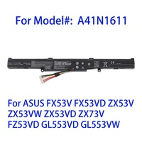 Kualitas baterai Laptop A41N1611 untuk Laptop ASUS FZ53V FZ53VD GL553VE GL553VD GL553VW 14.4V 48WH