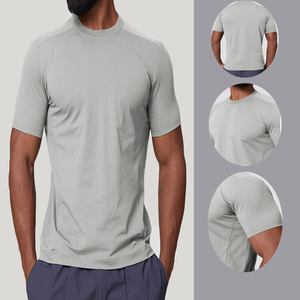 7A급 항균 쿨 터치 퀵 드라이 남성 티셔츠 크루넥 슬림핏 운동용 남성 반팔 티셔츠 - Product Image 1