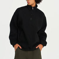 Sweat-shirt à col roulé mi-zippé pour homme en molleton de coton épais, personnalisable avec logo OEM/ODM, fournisseur en gros