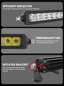 Светильник светодиодный для внедорожника, 14 дюймов, белый, желтый, однорядный, 12 В, 24 В - Product Image 4