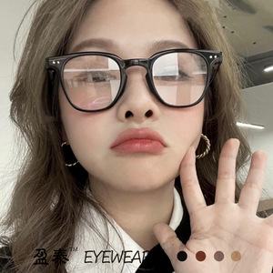 Eyewear Square Frame Anti Blue Light Glasses Plano Lenses Full Frame Unisex TR Material <b>PC</b> Lens - Product Image 1