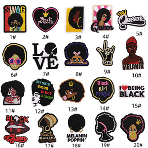 Оптовая продажа, аппликация из железа для ручной работы с героями мультфильмов, черная девушка, вышитые патчи для одежды - Product Image 3