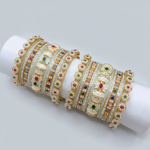PADMAWATI BANGLES PRIVATE LIMITED Luxury Tungsten Gold Plated High Quality Women's Bangles Set Indian Bridal Wedding Gift - Product Image 2