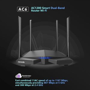 Tenda AC1200 thông minh Wifi Router tốc độ cao BĂNG TẦN KÉP 4x100 Mbps nhanh Ethernet cổng hỗ trợ khách truy cập IPv6 để sử dụng nhà VoIP - Product Image 2