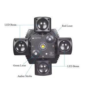 <span class=keywords><strong>Mini</strong></span> di chuyển đầu hiệu ứng sân khấu Ánh sáng 4 cánh tay DMX điều khiển âm thanh <span class=keywords><strong>LED</strong></span> RGBW chùm màu đỏ màu xanh lá cây laser Strobe 3 trong 1 cho Disco DJ bên thanh - Product Image 4