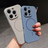Coques de téléphone portable antichoc en silicone magnétique TPU pour 16 Pro Max 15 14 13 12 11 16pro 17 Pro Max, élégantes pour femmes