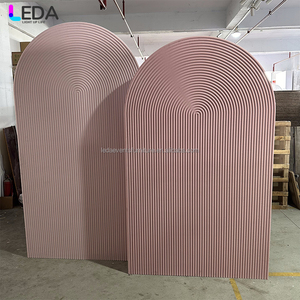 Facile da impostare a tema spirale rosa a strisce Baby Shower sfondo acrilico arcuato per la decorazione della festa di nozze - Product Image 2