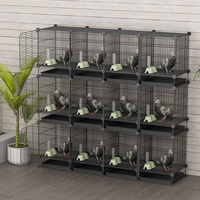 Cage à pigeons et cailles en métal pour usage domestique avec fermeture à bouton, grande cage d'élevage d'oiseaux robuste et écologique pour petites races