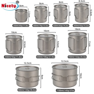 钛咖啡杯带盖折叠手柄野营徒步旅行背包户外登山 - Product Image 6