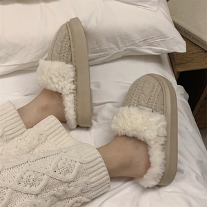 <span class=keywords><strong>Chaussons</strong></span> tricotés en peluche pour femmes avec doublure en polaire confortable, semelle antidérapante et mousse à mémoire de forme, chaussures d'intérieur/d'extérieur ODM/OEM - Product Image 6