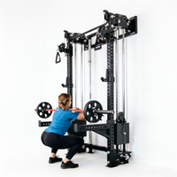 Máquina de entrenamiento funcional de montaje lateral en pared con sistema de poleas de doble cable para gimnasio en casa, entrenamiento de fuerza de cuerpo completo