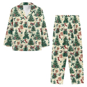 Vente flash : <span class=keywords><strong>pyjamas</strong></span> haut de gamme pour jeunes hommes, imprimés de Noël, 100% polyester, utilisables toute l'année, vêtements de maison personnalisés pour femmes - Product Image 1