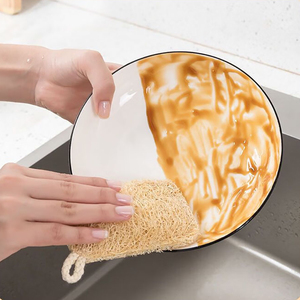Éponge de nettoyage biodégradable en loofah <span class=keywords><strong>naturel</strong></span>, douce et légère, pour la cuisine et la <span class=keywords><strong>maison</strong></span>, élimine l'huile - Product Image 4