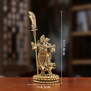 Statua di Guan Yu in Ottone, Statua del Maestro Guan, Dio della Ricchezza, Creativa e Solida, Decorazione da Scrivania per Soggiorno, Regalo Promozionale - Product Image 5