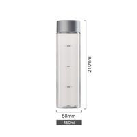 Bouteille de boisson en plastique transparent pour animaux de compagnie, 400 ml, 500 ml, 300 ml, en forme de cylindre, avec bouchon à vis, impression personnalisée colorée, bouteille d'eau minérale
