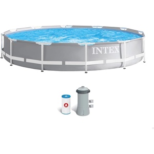 <span class=keywords><strong>INTEX</strong></span> 26710 & 26712 Prisme Cadre Piscines Grande Famille Extérieure PVC Cadre Rond Piscine 3.66m X 76cm - Product Image 1