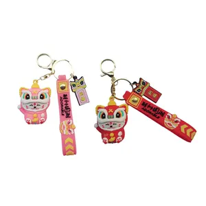 2024 New Year Gift Custom Design Cute Cartoon PVC 3D Mini Keychain Silicone Rubber Handbag Coin Holder Key Chain for Decoration