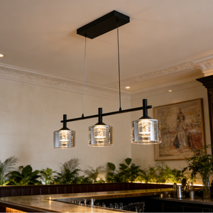Lámpara Colgante Lineal Cuadrada Moderna de Lujo, Iluminación para el Hogar, E12 E14, Lámpara de Araña de Vidrio para Cocina, Comedor, Bar, Hotel, Sala de Estar - Product Image 3
