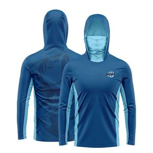Jersey enmascarado transpirable de secado rápido en blanco para hombre UV con capucha camisa de pesca de manga larga - Product Image 1