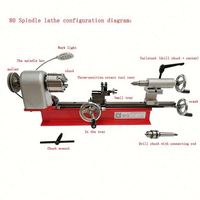 Petite tour à bois manuelle, tour à bois automatique, haute précision, multifonction, micro commande numérique