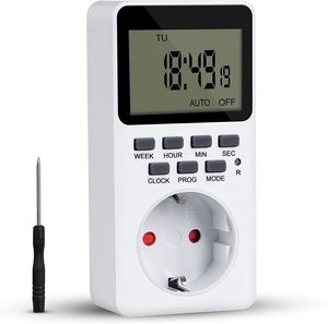 EU电子デジタルプラグインタイマー,LCDディスプレイ付きプログラマブルタイマーソケット - Product Image 1
