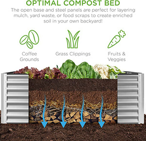 New 120*90*30cm Galvanized Raised Garden Bed Metal Elevated <b>Planter</b> Box Kit for <b>Vegetables</b> Flowers Herbs - Product Image 2