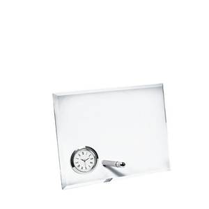 นาฬิกาแก้วแนวนอน 170x130x10 มม. พร้อมที่ใส่ปากกาสำหรับวางบนโต๊ะ - Product Image 1