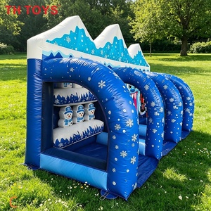 Stand de jeu gonflable 3 en 1 pour carnaval, <span class=keywords><strong>Jeux</strong></span> sportifs gonflables de lancer de hache et de fléchettes pour l'hiver et Noël - Product Image 3