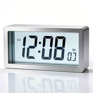 Dual Display Stainless Steel <b>Desk</b> <b>Clock</b>-ISO9001 Approved CNC Machined Via Wire EDM No MOQ for Office & Home Use - Product Image 1