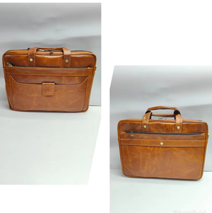 Maletín de Cuero Marrón de Lujo para Portátil, para Profesionales de Negocios, con Cierre, Interior Acolchado, Almacenamiento Inteligente, Ecológico, Gran Capacidad - Product Image 1