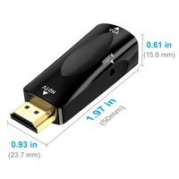 Adaptador HDTV a VGA de 1080P con Conector de Audio de 3.5mm, Material ABS, Convertidor HDTV a VGA para PC/Decodificador, Plug-and-Play