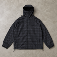Veste coupe-vent à capuche à carreaux pour homme, personnalisable OEM/ODM, avec fermeture éclair intégrale et cordon de serrage à l'ourlet, style streetwear – Fabricant de vêtements sur mesure