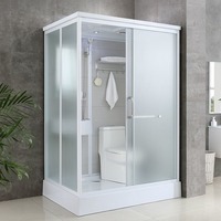 Unité de salle de bain préfabriquée portable en acier moderne de luxe, toilettes modulaires mobiles, cabine de douche pour usage extérieur