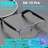 Gafas inteligentes Sg15pro para hombres y mujeres BT5.4 llamada Hifi sonido a prueba de UVA Anti-azul UV diseño inalámbrico unidad inteligente gafas de SG-15