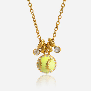 สร้อยคอจี้รูปเบสบอล สแตนเลสสตีล 18K ชุบเคลือบสีเหลือง สำหรับผู้หญิง สวมใส่ได้ทุกวัน ของขวัญ เครื่องประดับ - Product Image 1