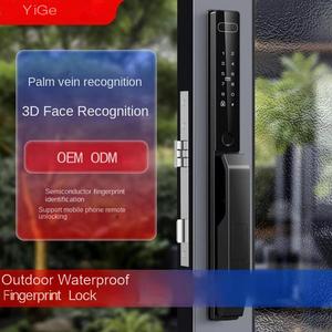 Fabrika doğrudan Tuya APP Waterproofc yüz tanıma parmak izi Palm ven kilidini kırık köprü alüminyum kapı için akıllı kilit - Product Image 1