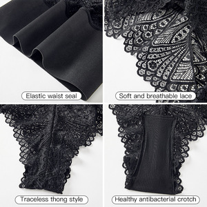 Culotte gainante taille haute en dentelle pour femme, string sexy, effet ventre plat, post-partum, respirante et confortable - Product Image 3