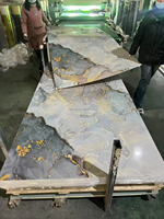 Panel de Pared de PVC con Acabado Brillante y Pintura UV, Diseño Moderno para Interiores, Paneles 3D con Efecto Mármol