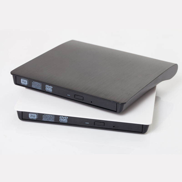 USB 2.0 External Optical Drive DVD-RW CD-RW Rewritable Burner Recorder Plastic Macbook Pro PC Win 7 8 ROM Combo Writer CD DVD