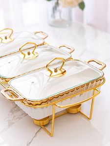 Bandeja para hornear <span class=keywords><strong>de</strong></span> cerámica <span class=keywords><strong>de</strong></span> estilo lujoso con 3 orejas dobles con tapa <span class=keywords><strong>de</strong></span> vidrio y soporte <span class=keywords><strong>de</strong></span> acero inoxidable, <span class=keywords><strong>juego</strong></span> <span class=keywords><strong>de</strong></span> utensilios <span class=keywords><strong>de</strong></span> cocina <span class=keywords><strong>de</strong></span> <span class=keywords><strong>porcelana</strong></span> para hornear <span class=keywords><strong>de</strong></span> 3 uds - Product Image 2