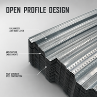 Tôle de plancher ouvert galvanisée YX75-230-690 0,8-1,6 mm pour structure en acier