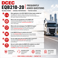 Motor Diésel Automotriz Turboalimentado SCDC Cuminns DCEC Serie EQB EQB210-20 155kW 210hp para Camiones, Autobuses y Vehículos Comerciales